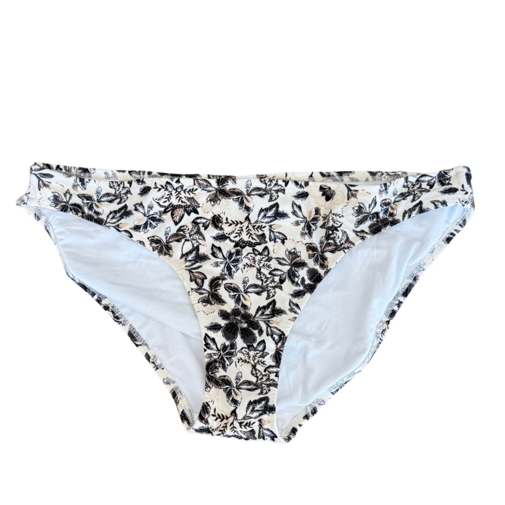 OLD NAVY Swim Bottoms Floral Size XL NWT Cream Black
